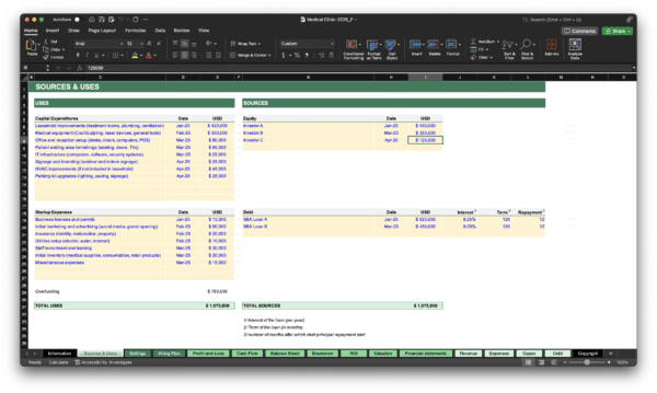 Medical Clinic Financial Model Template | Excel Spreadsheet - Image 4